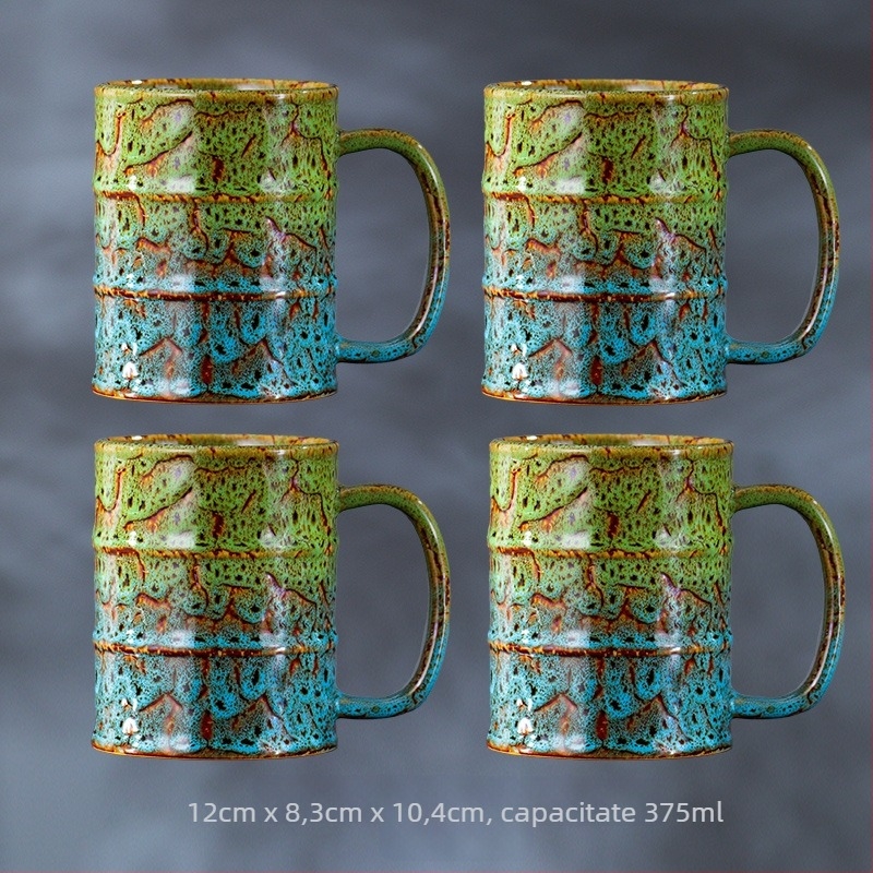 Cană ceramică strunjită la cuptor 375 ml, cană de bere Internet Celebrity, cană de bere personalizată creativă, pahar de vin artizanal, raport Fcm