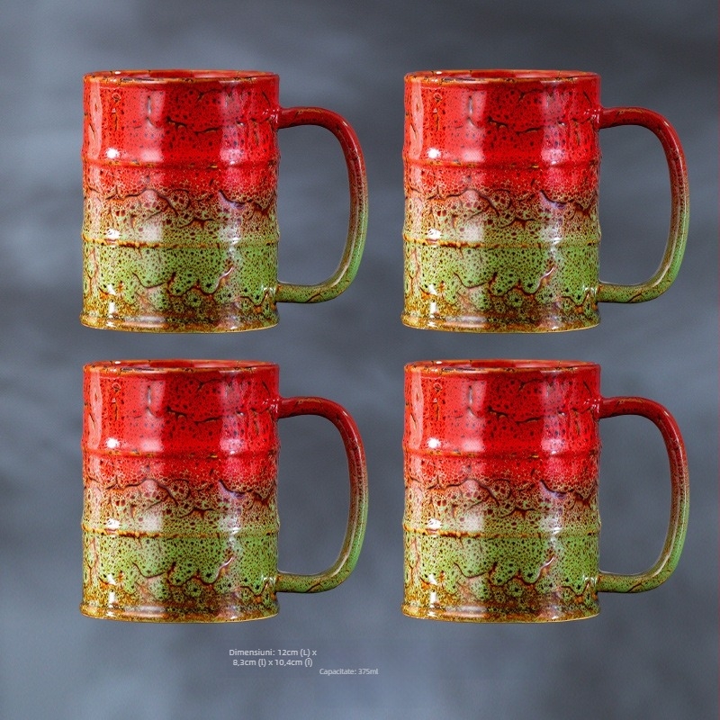Cană ceramică strunjită la cuptor 375 ml, cană de bere Internet Celebrity, cană de bere personalizată creativă, pahar de vin artizanal, raport Fcm