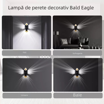 Lampă de perete Eagle, lampă de proiecție pentru dormitor, 2024, nouă, fără cablare, telecomandă, încărcare magnetică, atmosferă creativă, lumină de noapte