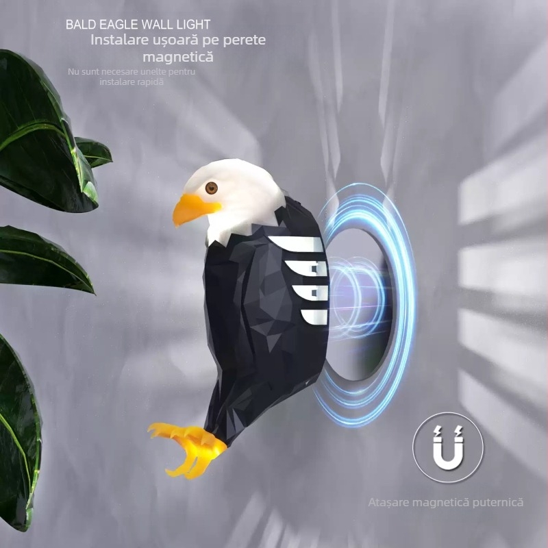 Lampă de perete Eagle, lampă de proiecție pentru dormitor, 2024, nouă, fără cablare, telecomandă, încărcare magnetică, atmosferă creativă, lumină de noapte
