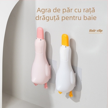 Drăguț rață păr clip baie perete agățat depozitare două-în-unu Scoop gura curățare pete podea scurgere chiuvetă perie de toaletă