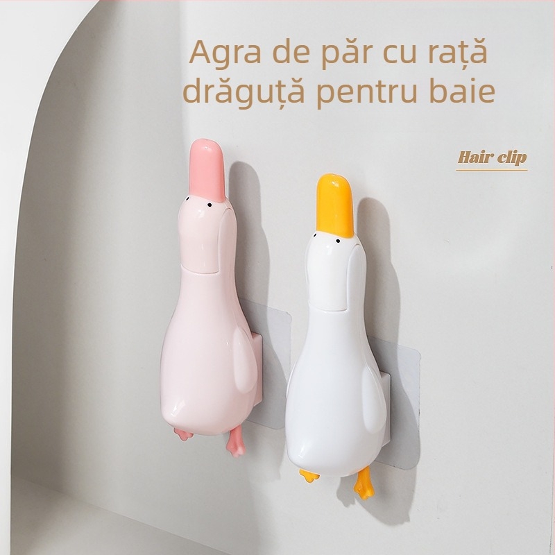 Drăguț rață păr clip baie perete agățat depozitare două-în-unu Scoop gura curățare pete podea scurgere chiuvetă perie de toaletă