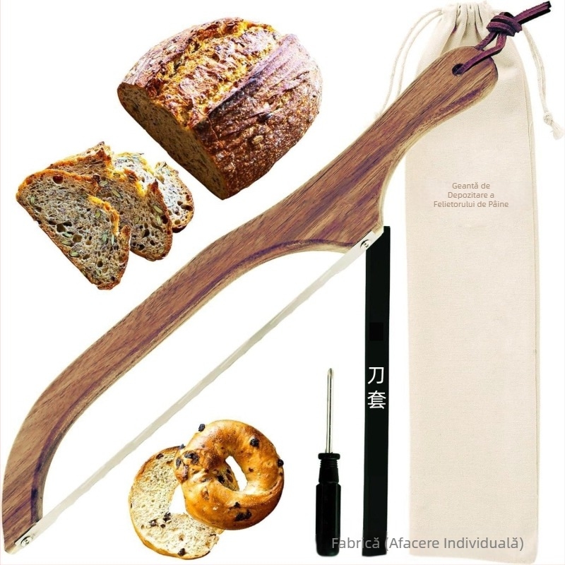 Retro din lemn pâine prăjită ferăstrău sandwich baghetă ferăstrău cuțit din lemn anti-îndoire ferăstrău feliator de pâine de uz casnic