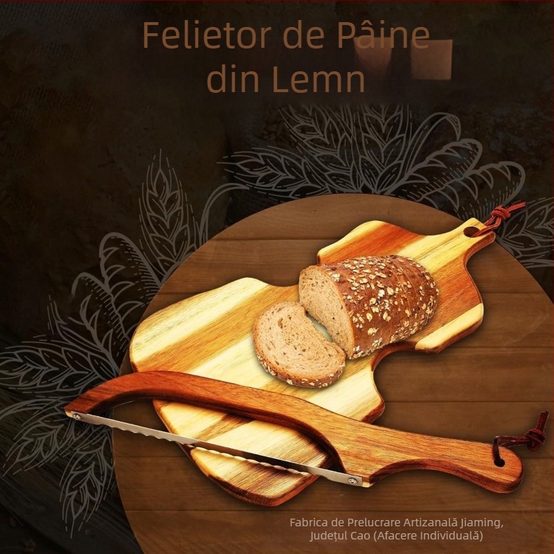 Retro din lemn pâine prăjită ferăstrău sandwich baghetă ferăstrău cuțit din lemn anti-îndoire ferăstrău feliator de pâine de uz casnic