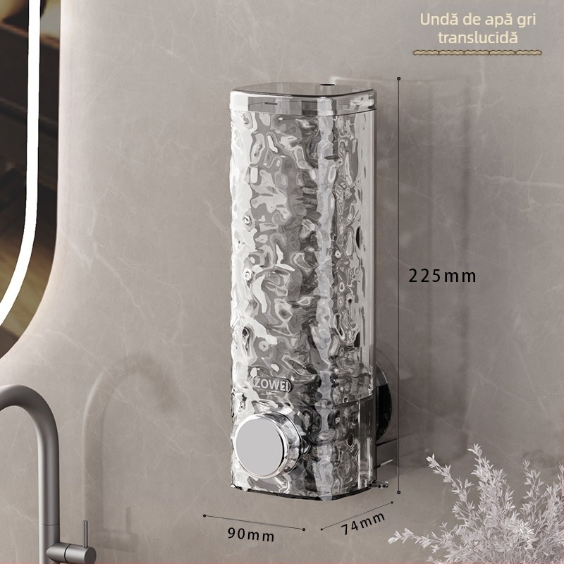 Dispenser de săpun cu ventuză fără perforare, cutie de gel de duș, sticlă de gel de duș, sticlă dezinfectantă pentru mâini montată pe perete, sticlă de șampon cu presare