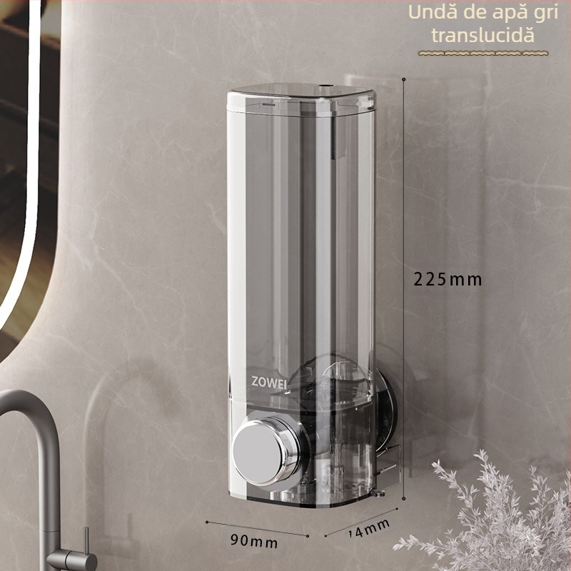 Dispenser de săpun cu ventuză fără perforare, cutie de gel de duș, sticlă de gel de duș, sticlă dezinfectantă pentru mâini montată pe perete, sticlă de șampon cu presare