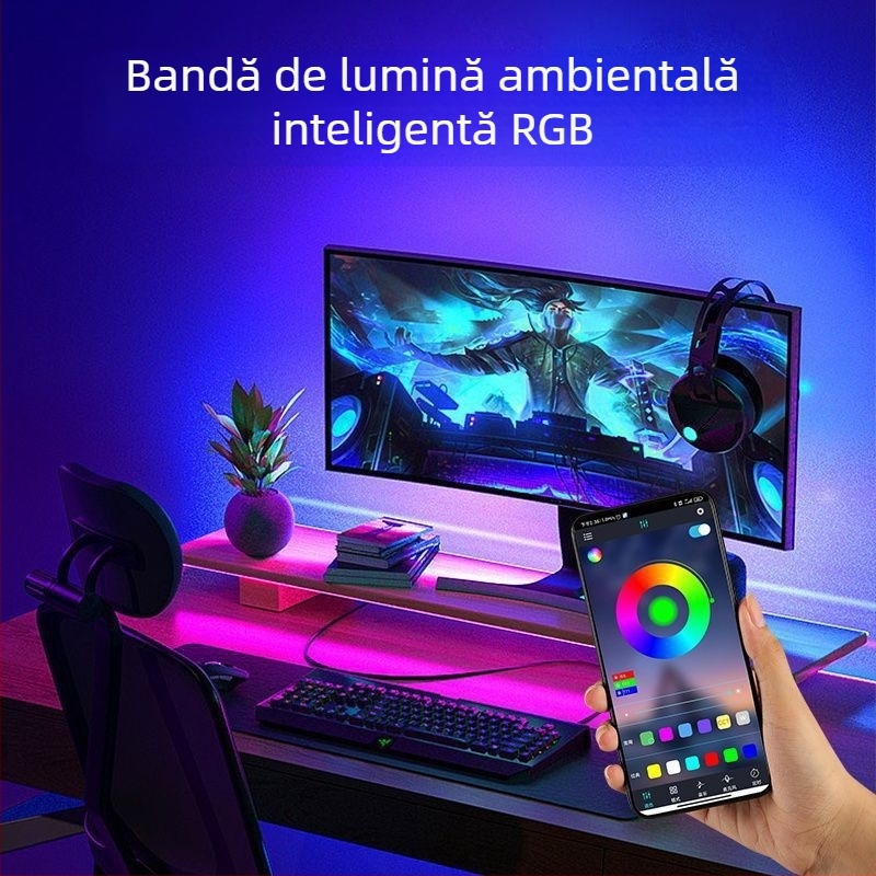 bandă luminoasă LED 5050RGB bandă luminoasă de joasă tensiune 5v bandă LED autoadezivă USB impermeabilă bandă luminoasă de fundal TV atmosferică