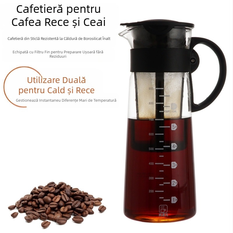 Cafetieră japoneză caldă și rece cu filtru, cafetieră Cold Brew, cafetieră din sticlă Cold Brew, cafetieră preparată manual