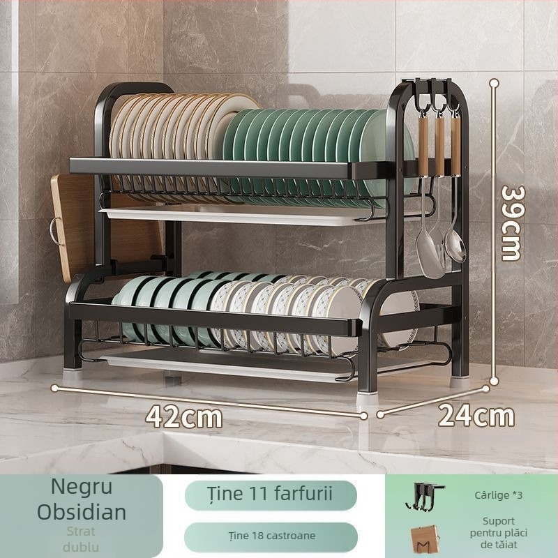 Raft de depozitare pentru bucătărie, multifuncțional, pentru vase și depozitarea vaselor, bol, bețișoare, cutie de depozitare, dulap, raft de vase de uz casnic, raft de scurgere