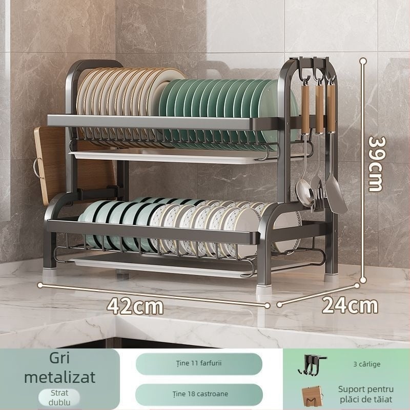 Raft de depozitare pentru bucătărie, multifuncțional, pentru vase și depozitarea vaselor, bol, bețișoare, cutie de depozitare, dulap, raft de vase de uz casnic, raft de scurgere