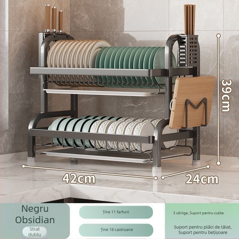 Raft de depozitare pentru bucătărie, multifuncțional, pentru vase și depozitarea vaselor, bol, bețișoare, cutie de depozitare, dulap, raft de vase de uz casnic, raft de scurgere