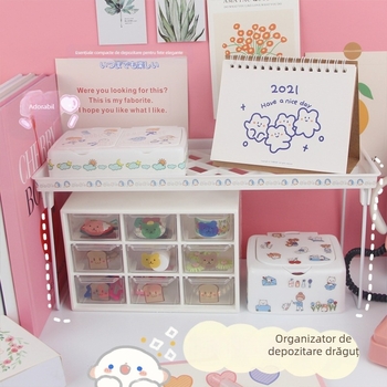 Raft de depozitare simplu pentru uz casnic, birou, baie, raft de depozitare, nou, bijuterii cosmetice, pliabil cu un singur strat