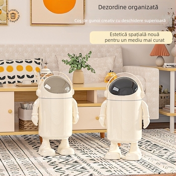 Coș de gunoi de înaltă frumusețe Valoare 2025 Sufragerie Gunoi de uz casnic Drăguț Distractiv Desene animate Astronaut Toaletă Găleată mare de depozitare cu capac