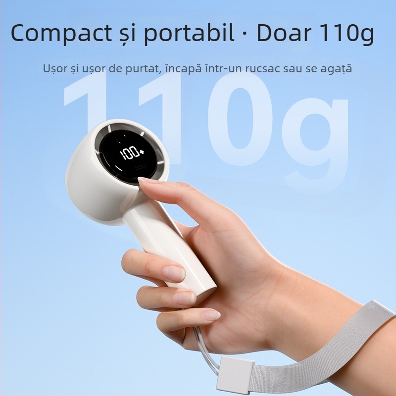 2024 nou afișaj digital pentru exterior, portabil, cu încărcare USB, mini ventilator turbo portabil pentru uragane violente