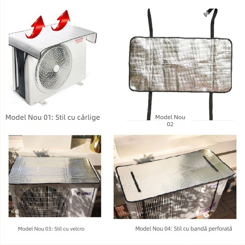 Capac exterior nou pentru aparat de aer condiționat, folie de aluminiu, folie de izolație termică, folie cu bule, ignifug, rezistent la ploaie, protecție solară, economisire energie, capac de economisire a energiei