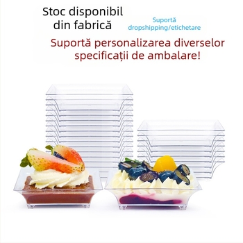 Explozii Amazon transfrontaliere, de unică folosință, din plastic dur PS, design îngroșat, sos de desert, gustări transparente, vas mic de culoare