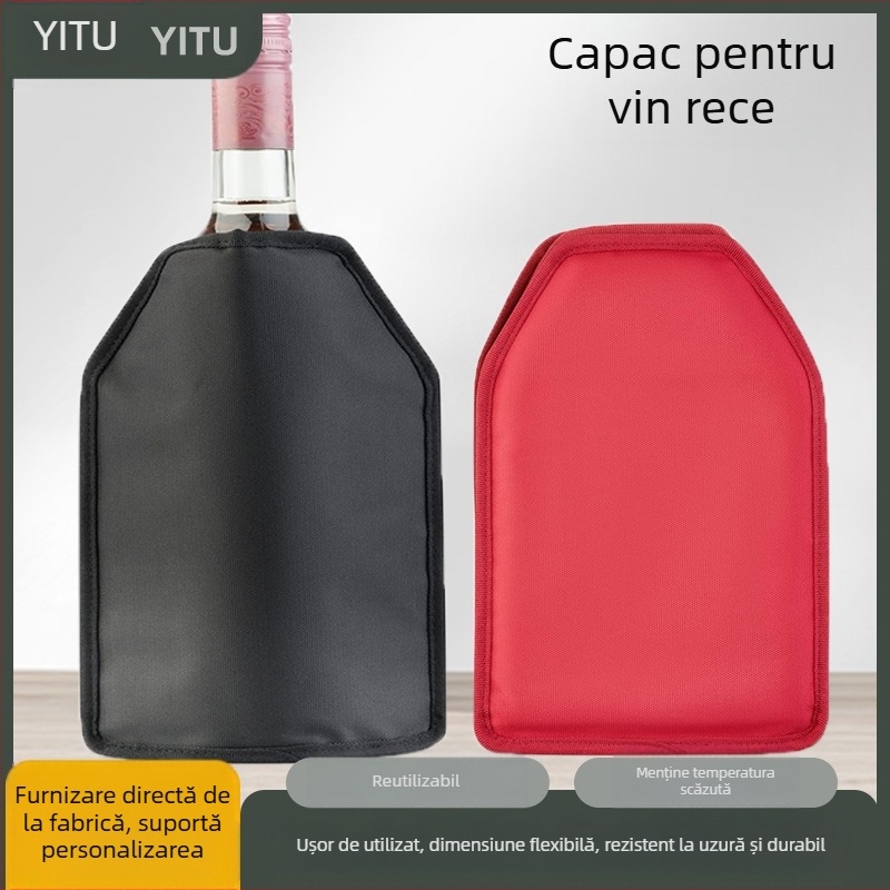 În aer liber Camping PVC Gel Nylon Ice Wine Cover Grosished Red Wine Ice Bag Izolație Bag Portabil Rece Bere Cover