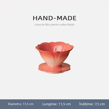 Ceașcă de cafea cu filtru de culoare petală, cafetieră manuală, filtru de cafea, sită, filtru de picurare, ceașcă de cafea ceramică, filtru de cafea
