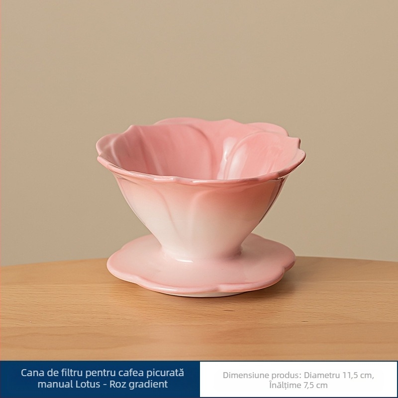 Ceașcă de cafea cu filtru de culoare petală, cafetieră manuală, filtru de cafea, sită, filtru de picurare, ceașcă de cafea ceramică, filtru de cafea