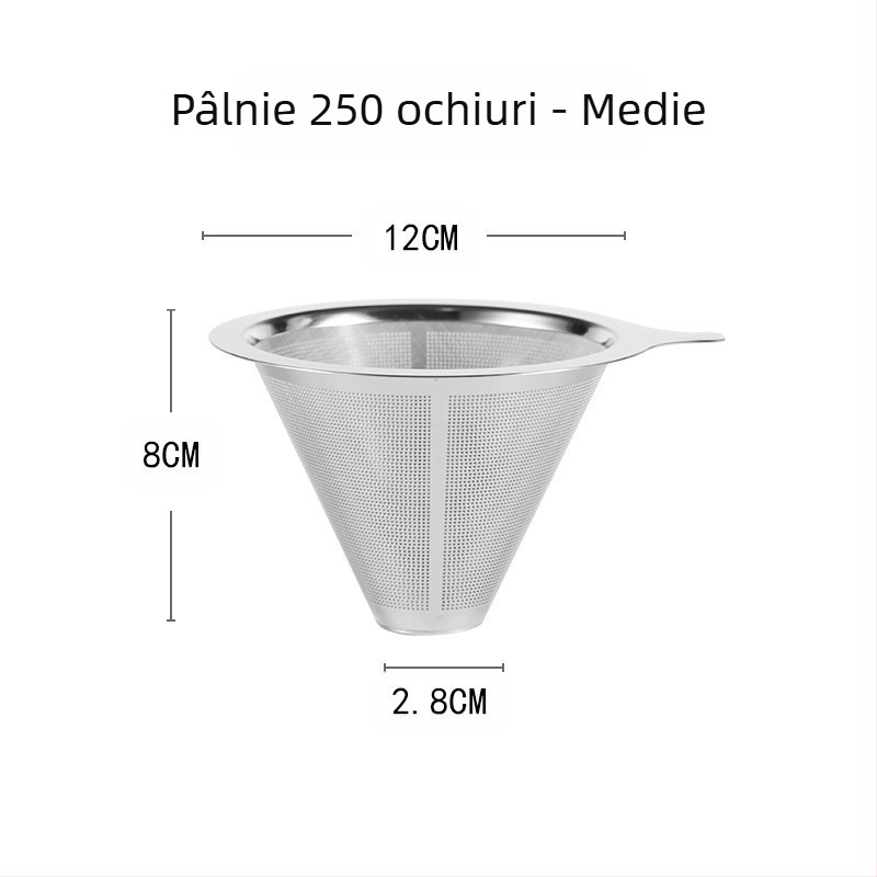 Filtru de cafea, Filtru de cafea, Ceașcă filtrantă, Ustensilă de cafea preparată manual, Scurgere de ceai, Hârtie fără filtru, Pâlnie de cafea criptată ultra-fină