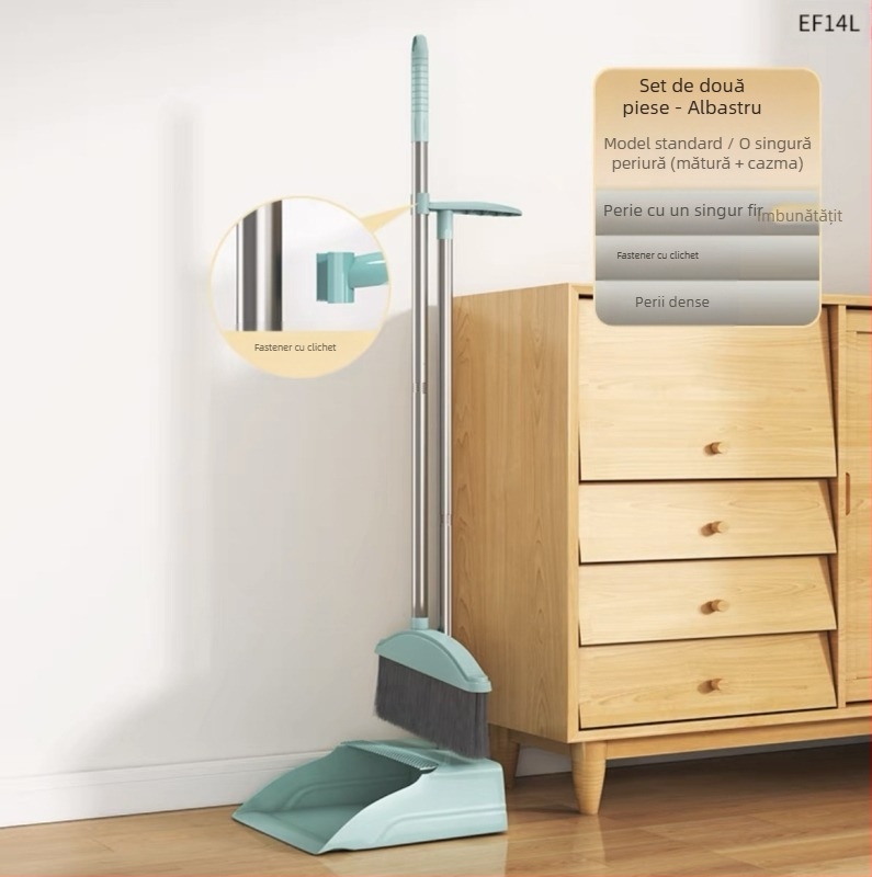 Mătură pliabilă de uz casnic, făraș de praf, combinație de măturat, mătură unică, antiaderentă, absorbție magnetică, depozitare