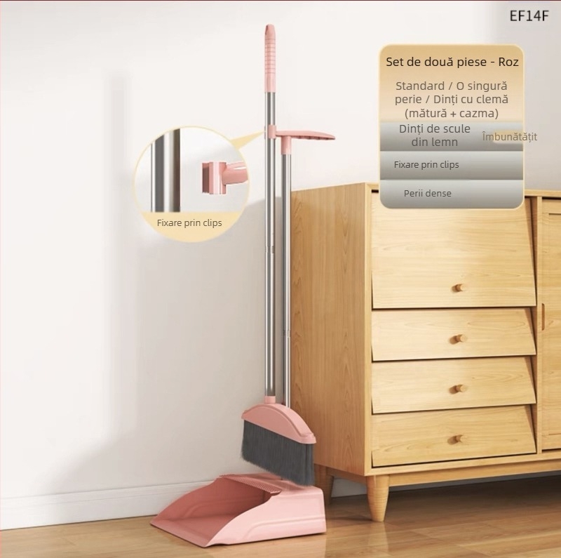 Mătură pliabilă de uz casnic, făraș de praf, combinație de măturat, mătură unică, antiaderentă, absorbție magnetică, depozitare