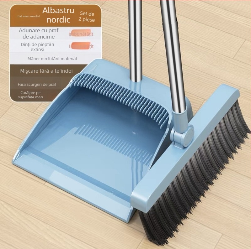 Mătură pliabilă de uz casnic, făraș de praf, combinație de măturat, mătură unică, antiaderentă, absorbție magnetică, depozitare