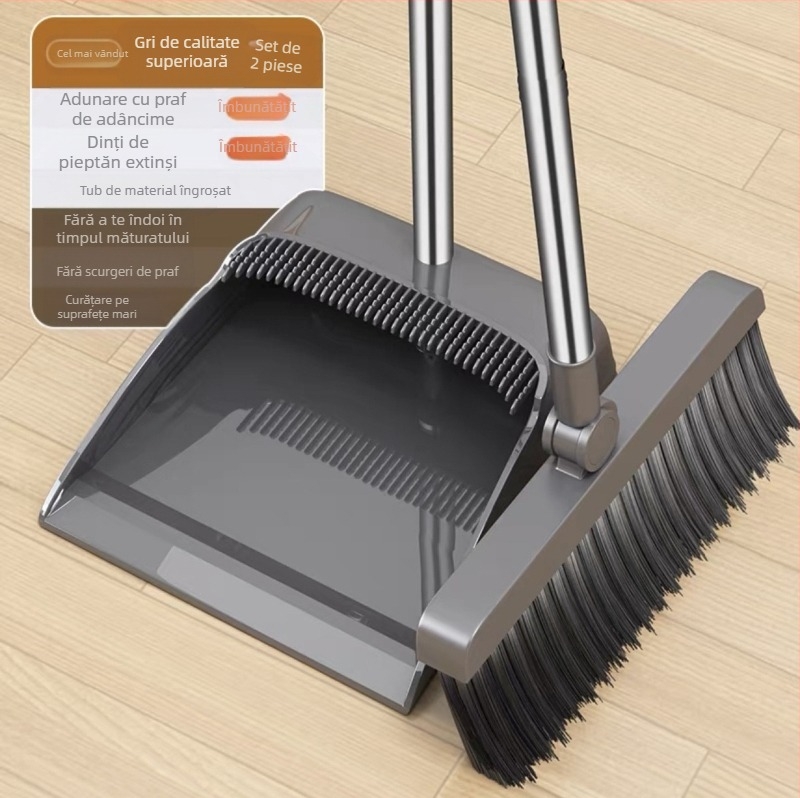 Mătură pliabilă de uz casnic, făraș de praf, combinație de măturat, mătură unică, antiaderentă, absorbție magnetică, depozitare