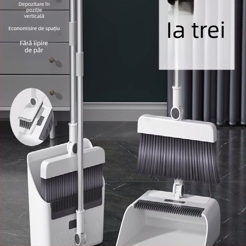 Mătură pliabilă de uz casnic, făraș de praf, combinație de măturat, mătură unică, antiaderentă, absorbție magnetică, depozitare