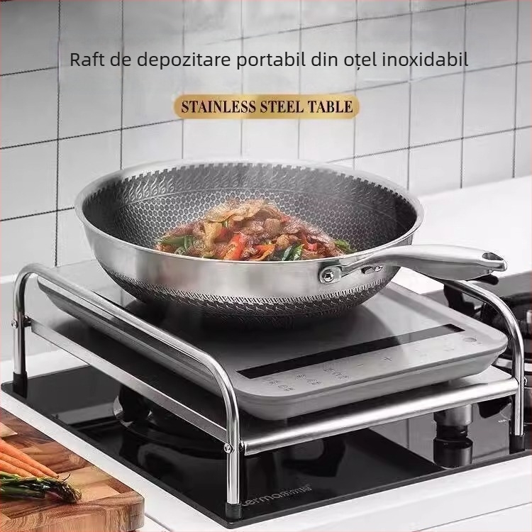 Raft pentru aragaz cu inducție din oțel inoxidabil îngroșat, raft de depozitare pentru aragaz pe gaz, capac pentru aragaz, raft de depozitare pentru blat