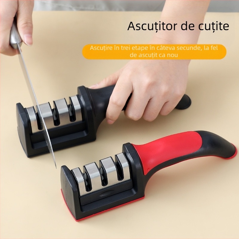 Ascuțitoare Yangjiang Ascuțitoare multifuncțională de uz casnic în patru etape, tijă de piatră artefactă, ascuțitoare în trei etape, ascuțitoare rapidă en-gros