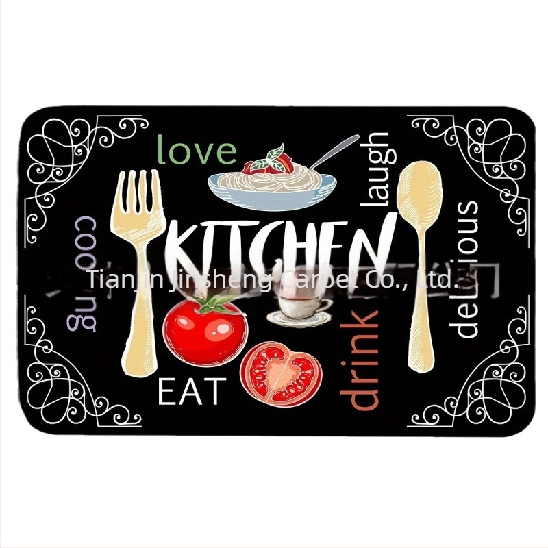 Transfrontalieră temu flanel podea covoraș stil american îngroșat absorbant bună îngrijire picior covoraș de bucătărie anti-drop antiderapant covoraș