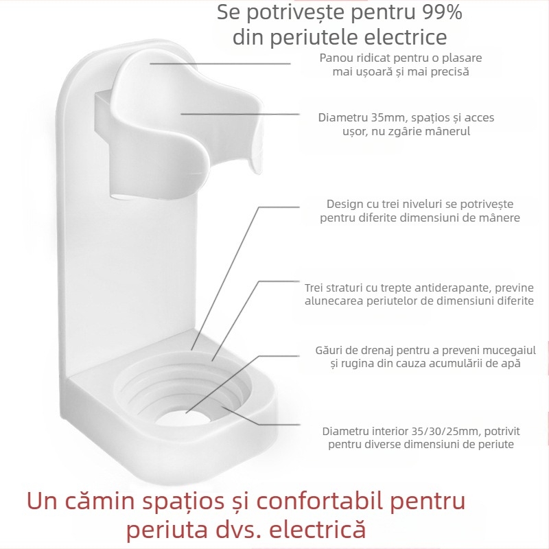 Suport pentru periuță de dinți electrică, suport de depozitare pentru periuță de dinți, montat pe perete, suport simplu pentru periuță de dinți, suport de depozitare pentru nevoile zilnice, suport pentru periuță de dinți