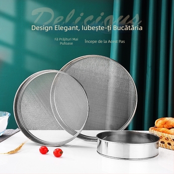 Instrumente de copt 304 Sită de făină din oțel inoxidabil Sită rotundă portabilă cu filtru 40 Mesh 60 Mesh Sită fină pentru făină