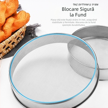 Instrumente de copt 304 Sită de făină din oțel inoxidabil Sită rotundă portabilă cu filtru 40 Mesh 60 Mesh Sită fină pentru făină