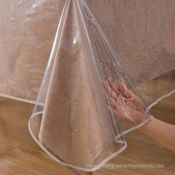 Față de masă transparentă din plastic, 100% impermeabilă, husă de protecție transparentă pentru birou, cu margine de blocare de 0,13 mm