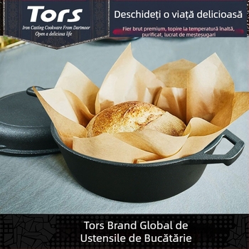 Tols Export, oală din fontă cu un singur mâner, cu dublu scop, tigaie cu un singur mâner, oală din fier pur, capac neacoperit pentru fabricarea tigăii