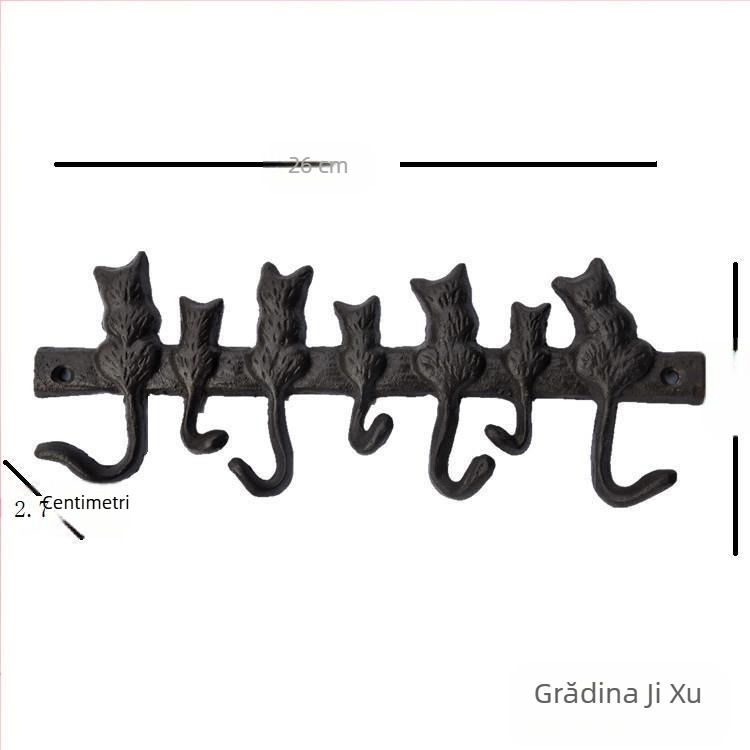 Cârlig din fontă în stil european, 7 cârlige decorative pentru pisici, pentru grădină, vilă, curte, perete, cârlig decorativ pentru haine Xiao Mao