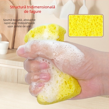 Burete de spălat transfrontalier pentru celuloză de lemn, curățare magică, spălare, îngroșată din bumbac, burete absorbant, spălare, cârpă de curățare