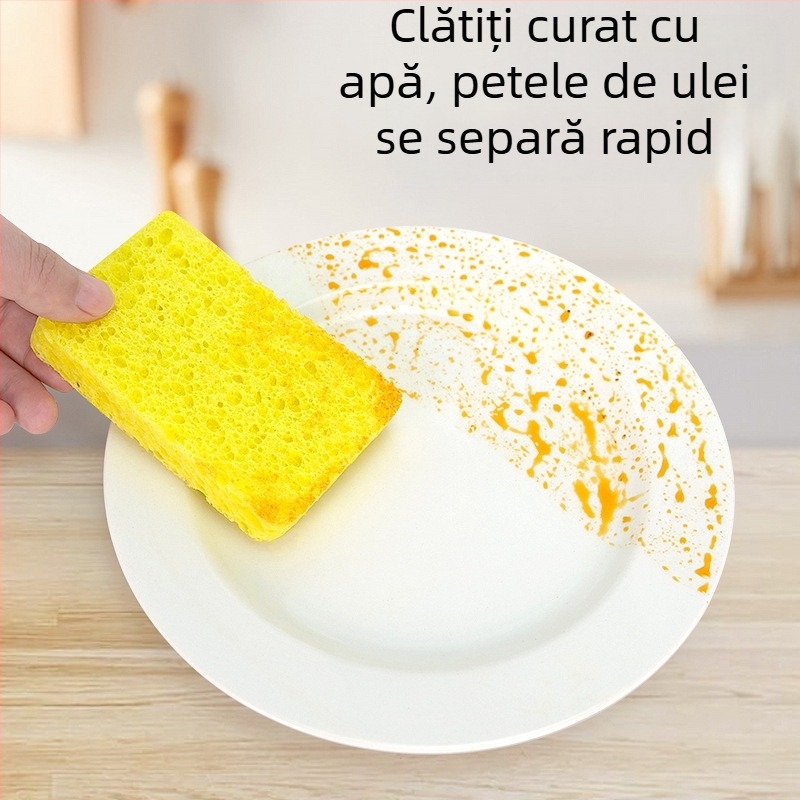 Burete de spălat transfrontalier pentru celuloză de lemn, curățare magică, spălare, îngroșată din bumbac, burete absorbant, spălare, cârpă de curățare
