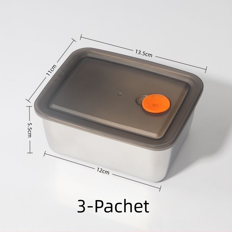 Cutie mică de prânz din oțel inoxidabil cu capac, cutie de sub-ambalare pentru alimente, oală fierbinte cu oală de legume, cutie pătrată pentru prepararea alimentelor în aer liber, pentru aprofundarea vasului