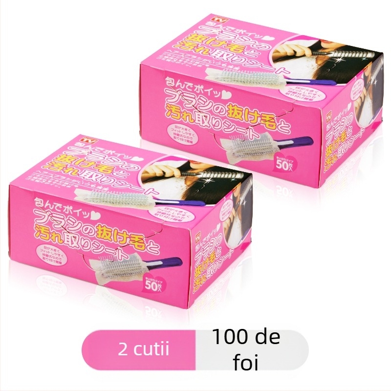 Plasă de curățare a pieptenelor cu pernă de aer V45O, pieptene cu airbag pentru masaj, pieptene de curățare a părului, plasă de protecție a pieptenelor, hârtie de curățare portabilă 50