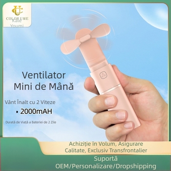 Ventilator mic portabil pentru birou, reîncărcabil, ultra-silențios, pentru birou, pentru studenți, mini portabil, cu vânt mare