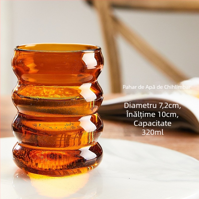 En-gros ceașcă de sticlă ondulată ceașcă de cafea cu lapte ceașcă de uz casnic cu microunde încălzire drăguță omidă ceașcă inel ceașcă