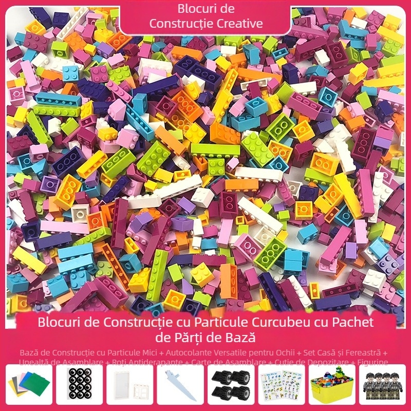 Blocuri de construcție cu particule mici în vrac, compatibile cu diverse mărci, jucării educaționale DIY pentru grădiniță, blocuri de construcție în vrac