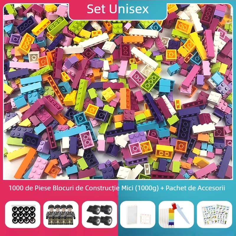 Blocuri de construcție cu particule mici în vrac, compatibile cu diverse mărci, jucării educaționale DIY pentru grădiniță, blocuri de construcție în vrac