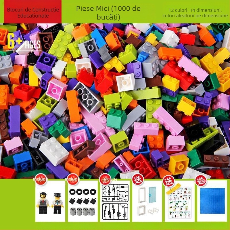 Blocuri de construcție cu particule mici în vrac, compatibile cu diverse mărci, jucării educaționale DIY pentru grădiniță, blocuri de construcție în vrac