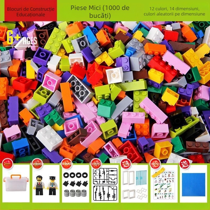 Blocuri de construcție cu particule mici în vrac, compatibile cu diverse mărci, jucării educaționale DIY pentru grădiniță, blocuri de construcție în vrac