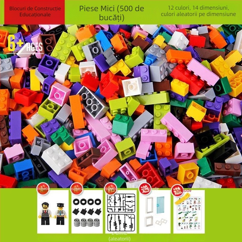 Blocuri de construcție cu particule mici în vrac, compatibile cu diverse mărci, jucării educaționale DIY pentru grădiniță, blocuri de construcție în vrac