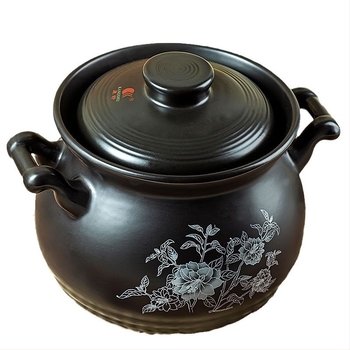 Kangshu Caserolă ceramică Oală pentru supă Oală pentru tocană Caserolă de uz casnic Oală de porțelan de mare capacitate Oală pentru terci Oală cu flacără deschisă Oală cu gaz rezistentă la căldură cu ardere directă